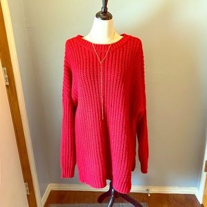 New oversized red sweater